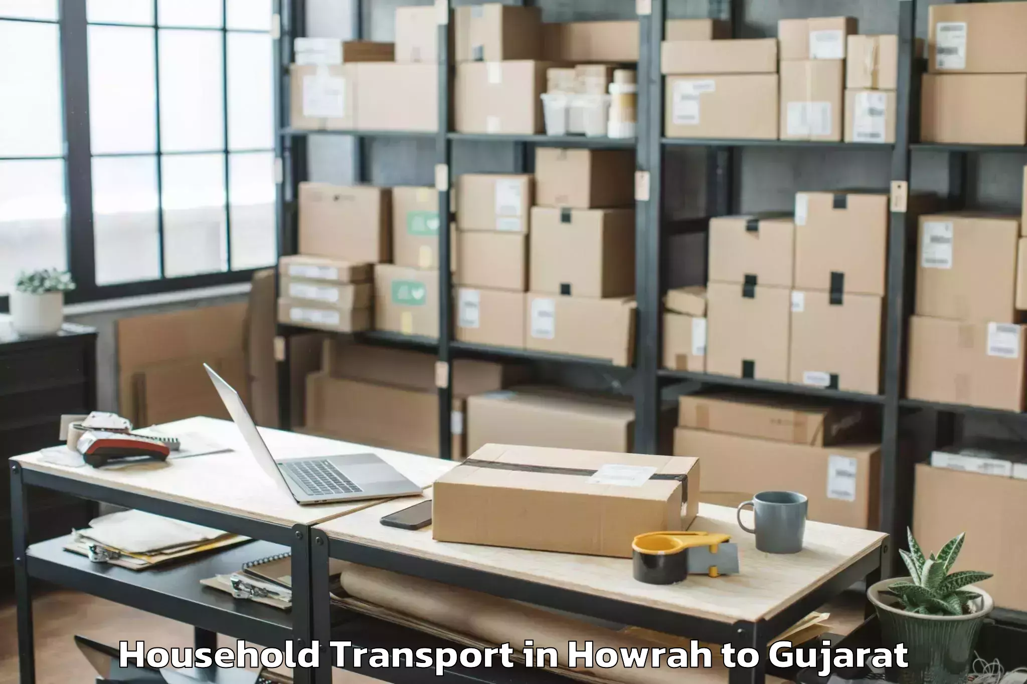 Easy Howrah to Dhandhuka Household Transport Booking